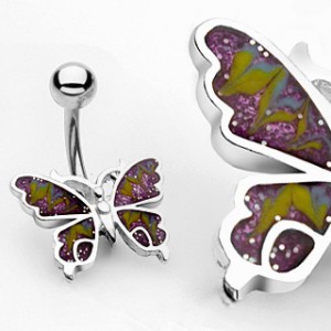 Piercing nombril papillon – couleurs éclatantes